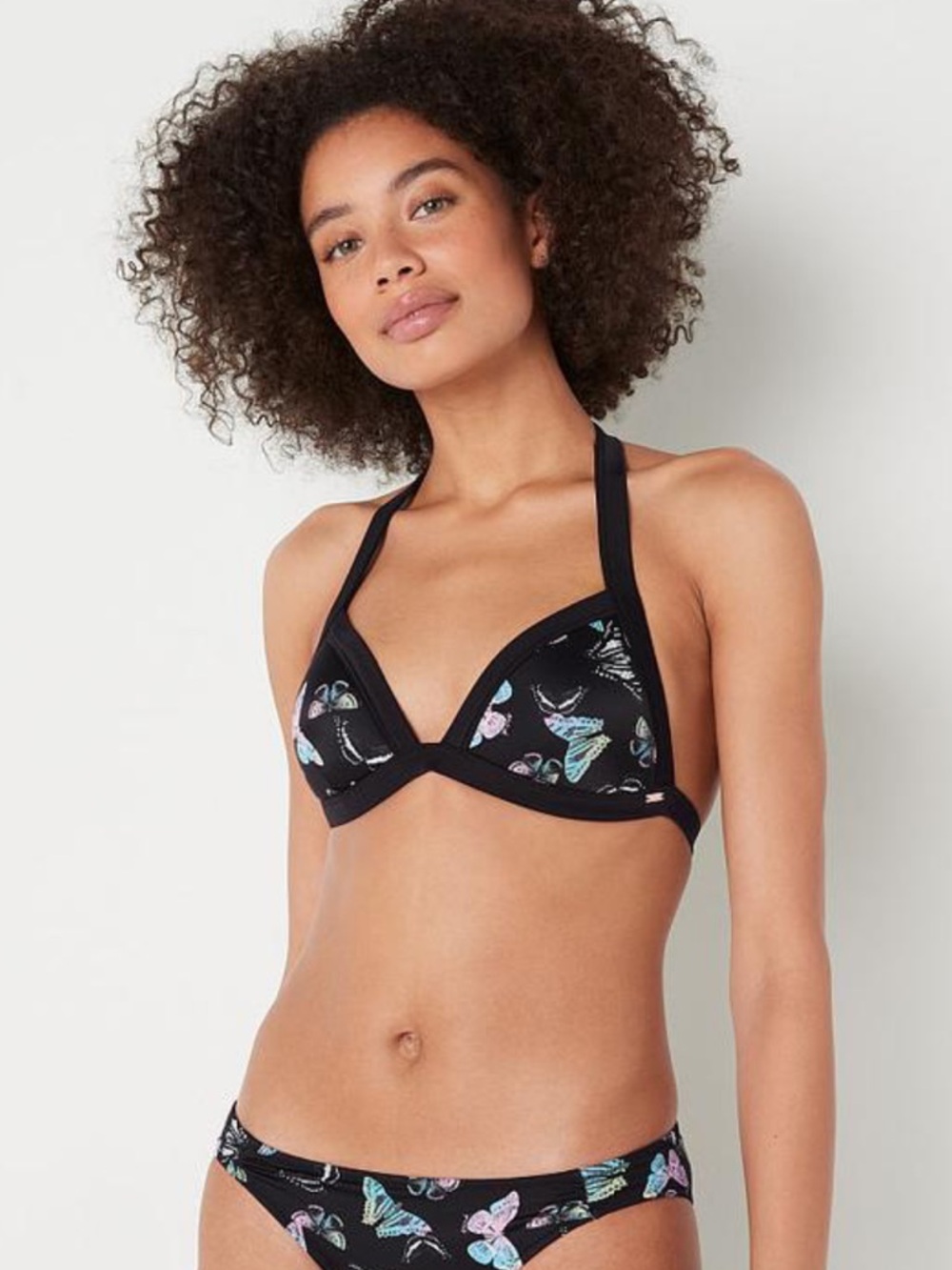 NWT Victoria's Secret PINK Triangle Bikini Push-Up Butterfly Swim Top -size S-DD